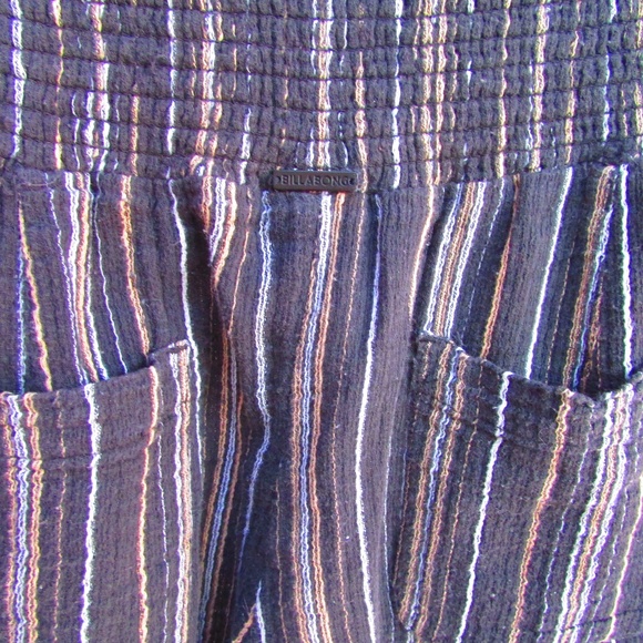 Billabong Black and White Striped Wide Leg Pants - Picture 4 of 4